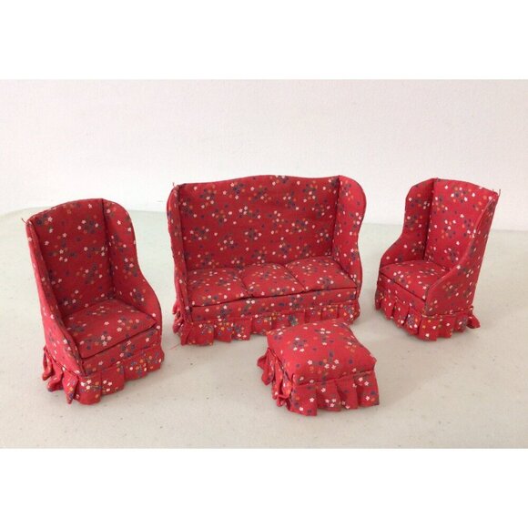 Unbranded Other - Vintage Dollhouse Living Room Furniture Set 4 Pieces
